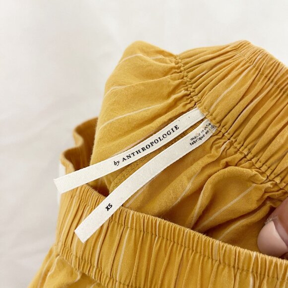 by Anthropologie Wren Boxer Pants Yellow Striped Pull On Lounge Size XS - Picture 4 of 8